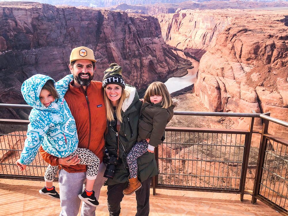 The Judge family traveling in Arizona