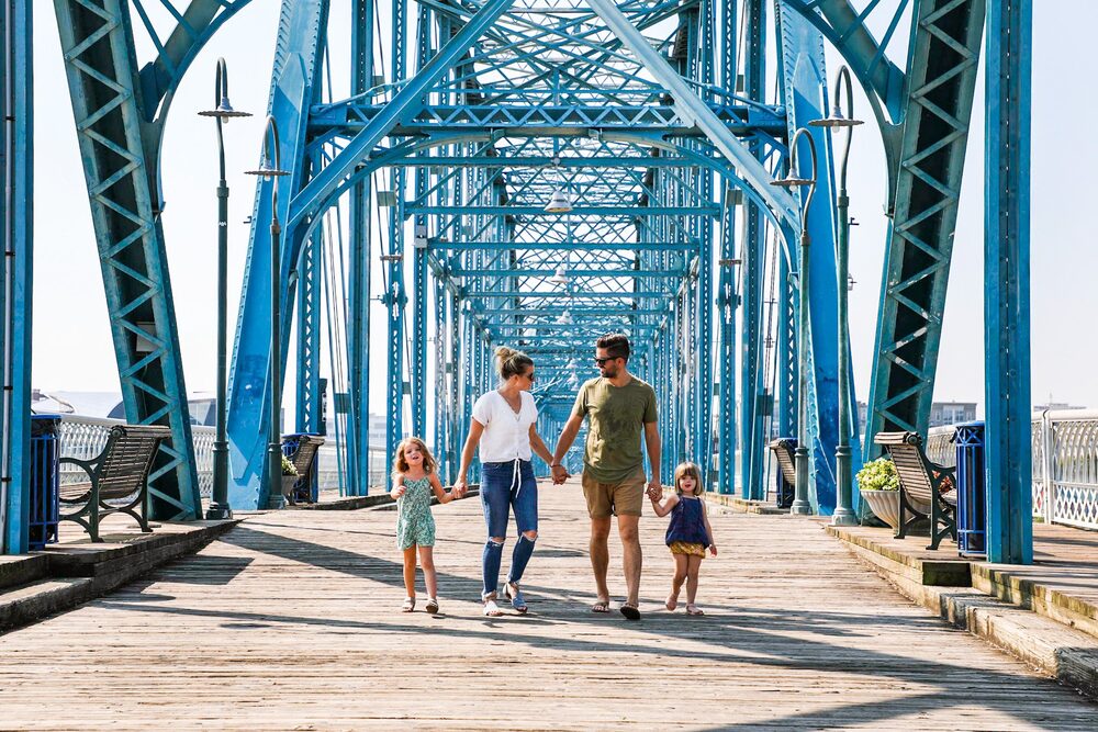 The Judge family traveling in Tennessee