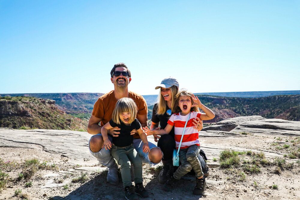 The Judge family traveling in Texas