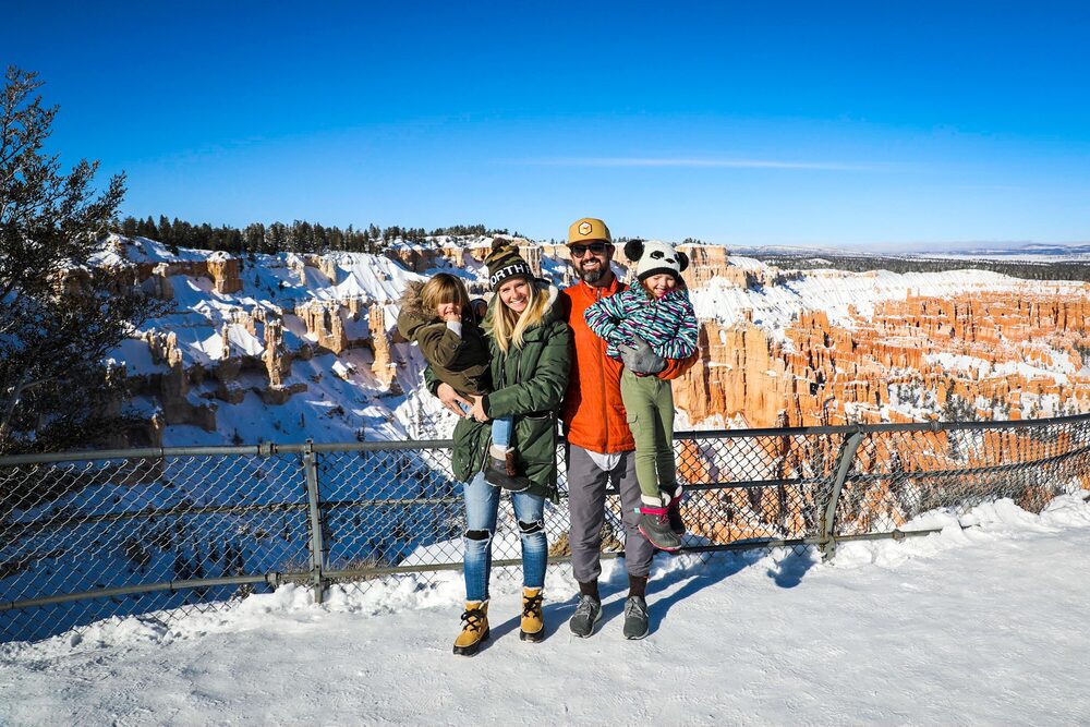The Judge family traveling in Utah