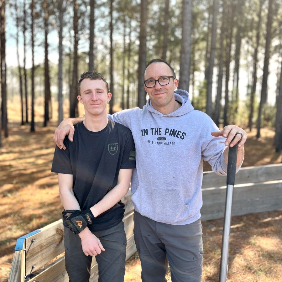 Russell and Jaden, grounds technicians at In The Pines
